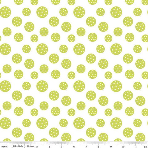 Riley Blake Pickleball C16204 White Pickleballs By The Yard