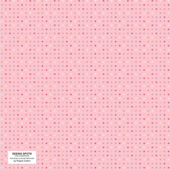 Poppie Cotton Seeing Spots SS24193 Pink Champagne Light Pink By The Yard
