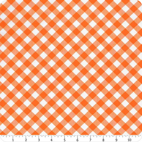 Henry Glass & Co. Priscilla's Pretty Plaids 9300 30 Orange/White Bias 1/2" Check By The Yard