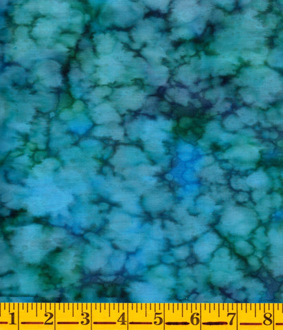 Hoffman Batik-Aquarelle, Prismatische Blüten, 100 – Aqua, Meterware