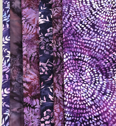 Matt's Mystery Bundles -  4.59 yards - Purple Batiks - Remnants