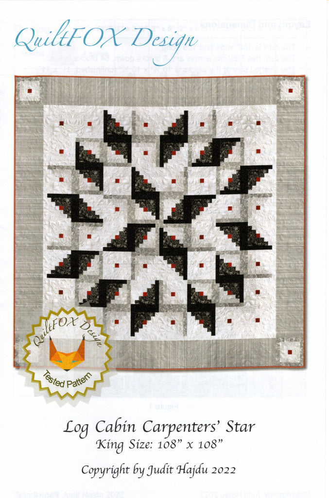 LOG CABIN CARPENTERS' STAR Quiltfox Design Quilt Pattern Jordan Fabrics