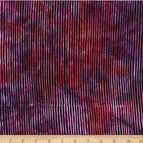 Hoffman Bali Batik Raspberry Swirl R2284 378 Skinny Stripe Jelly By The Yard