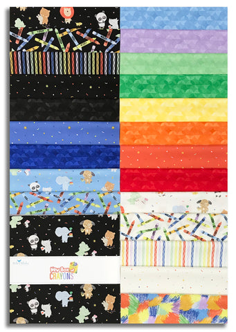 Riley Blake Pre-Cut 42 Piece 10" Stacker Layer Cake Squares - 16510 42 - New Box Of Crayon