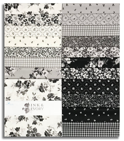 Riley Blake Pre-Cut 42 Piece 10" Stacker Layer Cake Squares 16910 42 - Ink & Ivory