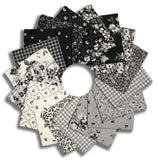 Riley Blake Pre-Cut 18 Piece Fat Quarters FQ 16910 18 - Ink & Ivory