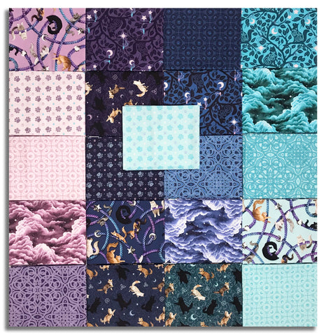 Riley Blake Pre-Cut 21 Piece Fat Quarters FQ 16580 21 - Celtic Cats