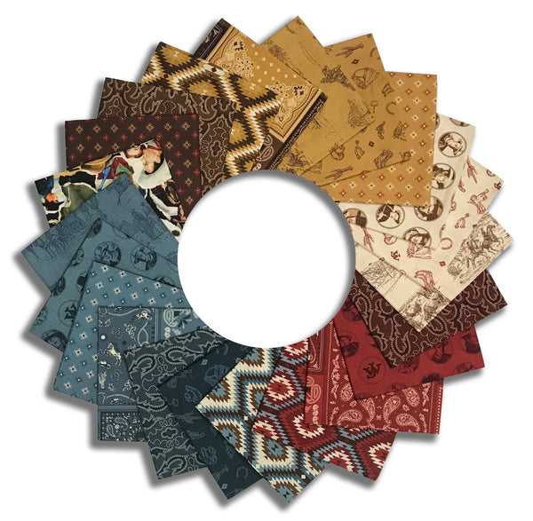 Riley Blake Pre-Cut 22 Piece Fat Quarters FQ 16620 22 - John Wayne American West