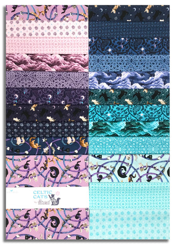 Riley Blake Pre-Cut 42 Piece 10" Stacker Layer Cake Squares - 16580 42 - Celtic Cats