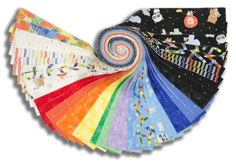 Riley Blake Pre-Cut 40 Piece 2 1/2" Rolie Polie Jelly Roll RP 16510 40 - New Box Of Crayons
