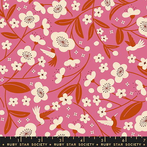 Moda Persimmon RS1121 11 Hibiscus Blossoms By The Yard