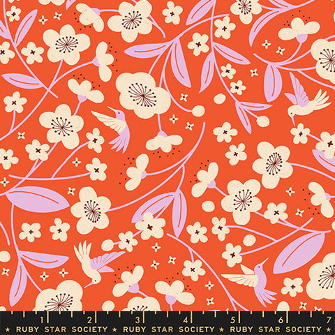 Moda Persimmon RS1121 12 Warm Red Blossoms By The Yard