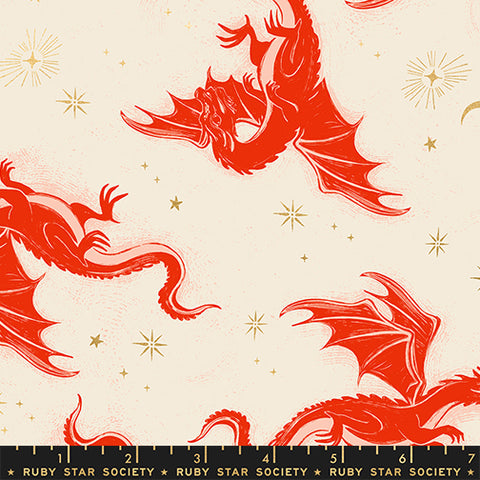 Moda Fireglow RS2131 11M Dark Ruby Metallic Etched Dragons By The Yard
