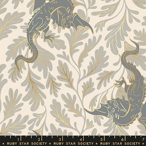Moda Fireglow RS2132 11M Oyster Metallic Dragon Lair By The Yard