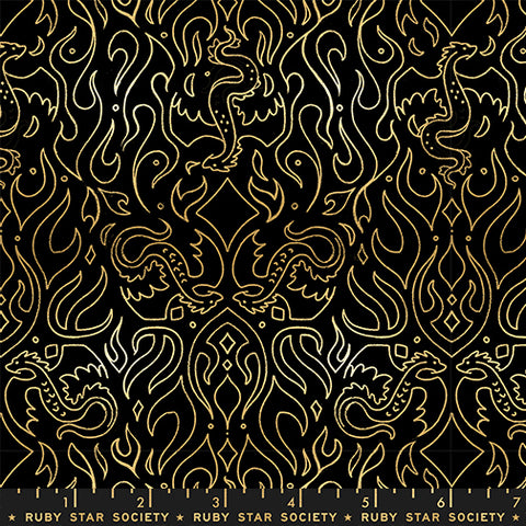 Moda Fireglow RS2137 15M Black Metallic Scribe By The Yard