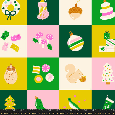 Moda Merry Happy RS3105 12 Verdant Merry Happy 35" PANEL By The PANEL (Not Strictly By The Yard)