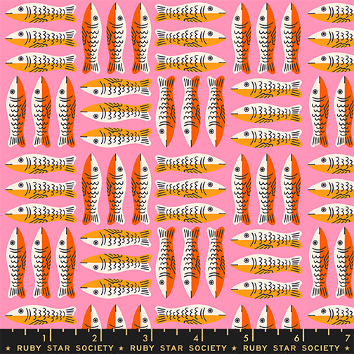 Moda 1 800 Calico RS4168 11 Lucky Pink Little Sardines By The Yard