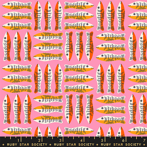 Moda 1 800 Calico RS4168 11 Lucky Pink Little Sardines By The Yard