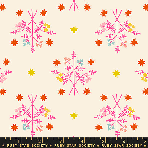 Moda 1 800 Calico RS4171 12 Neon Pink Bouquet Florals By The Yard
