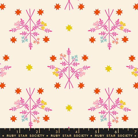 Moda 1 800 Calico RS4171 12 Neon Pink Bouquet Florals By The Yard