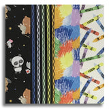 Riley Blake Pre-Cut 24 Block Rail Fence Quilt Kit - New Box Of Crayons - Black 2