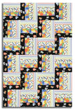 Riley Blake Pre-Cut 24 Block Rail Fence Quilt Kit - New Box Of Crayons - Black