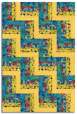 Free Spirit Pre-Cut 24 Block Rail Fence Quilt Kit - Dragonfly Dance - Blue