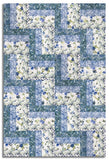 In The Beginning Pre-Cut 24 Block Rail Fence Quilt Kit - Sanctuary - Blue