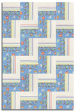 Riley Blake Pre-Cut 24 Block Rail Fence Quilt Kit - New Box Of Crayons - Blue