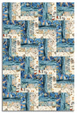 Matt's Hoffman Pre-Cut 24 Block Rail Fence Quilt Kit - Rise & Cast - Blue
