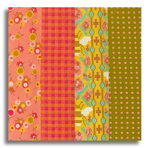 Matt's Andover Pre-Cut 24 Block Rail Fence Quilt Kit - Jinny - Flamingo