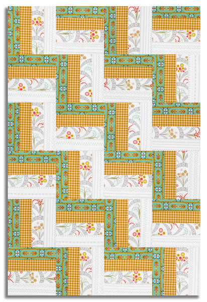 Matt's Andover Pre-Cut 24 Block Rail Fence Quilt Kit - Jinny - Aqua