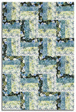 In The Beginning Pre-Cut 24 Block Rail Fence Quilt Kit - Sanctuary - Green
