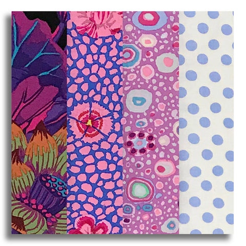 Free Spirit Kaffe Fasset Pre-Cut 24 Block Rail Fence Quilt Kit - Lilac