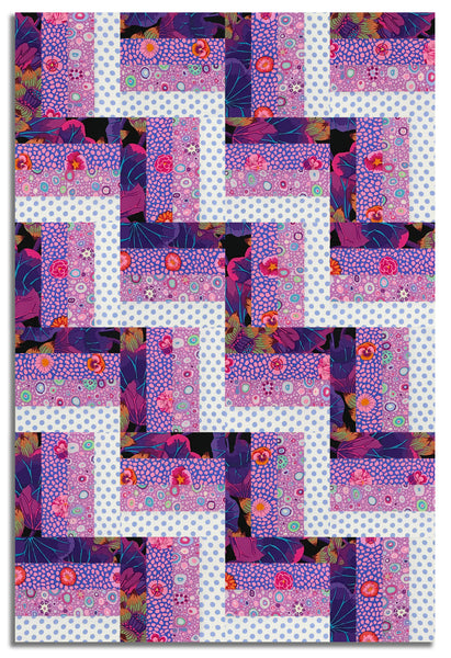 Free Spirit Kaffe Fasset Pre-Cut 24 Block Rail Fence Quilt Kit - Lilac
