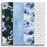 In The Beginning Pre-Cut 24 Block Rail Fence Quilt Kit - Sanctuary - Periwinkle