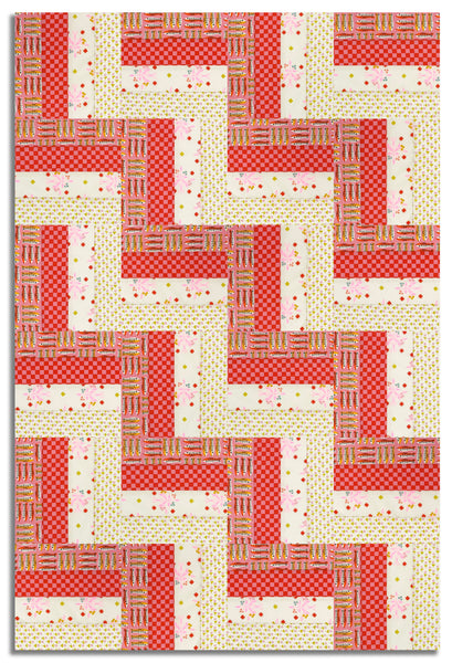 Matt's Moda Pre-cut 24 Block Rail Fence Quilt Kit - 1 800 Calico - Pink
