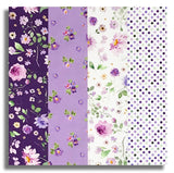 Matt's Clothworks Pre-Cut 24 Block Rail Fence Quilt Kit - Chateau En Fleur - Purple