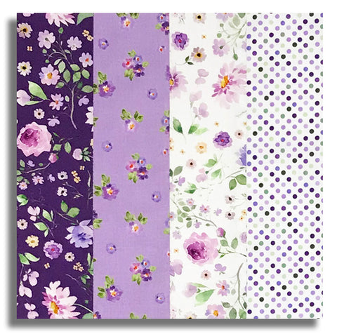 Matt's Clothworks Pre-Cut 24 Block Rail Fence Quilt Kit - Chateau En Fleur - Purple