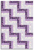 Matt's Clothworks Pre-Cut 24 Block Rail Fence Quilt Kit - Chateau En Fleur - Purple