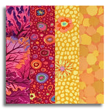 Free Spirit Kaffe Fasset Pre-Cut 24 Block Rail Fence Quilt Kit - Ruby Grapefruit