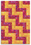 Free Spirit Kaffe Fasset Pre-Cut 24 Block Rail Fence Quilt Kit - Ruby Grapefruit