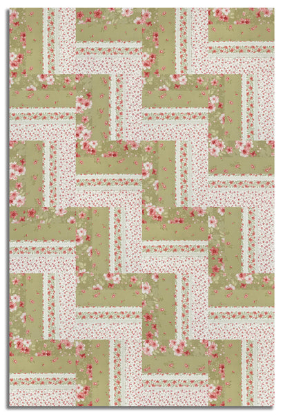 Studio E Pre-Cut 24 Block Rail Fence Quilt Kit - Elizabeth - Sage