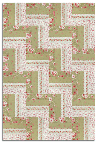 Studio E Pre-Cut 24 Block Rail Fence Quilt Kit - Elizabeth - Sage