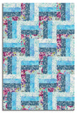 Kaufman Pre-Cut 24 Block Rail Fence Quilt Kit - Bella Blossoms - Sky