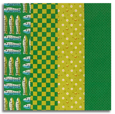 Matt's Moda Pre-cut 24 Block Rail Fence Quilt Kit - 1 800 Calico - Verdant