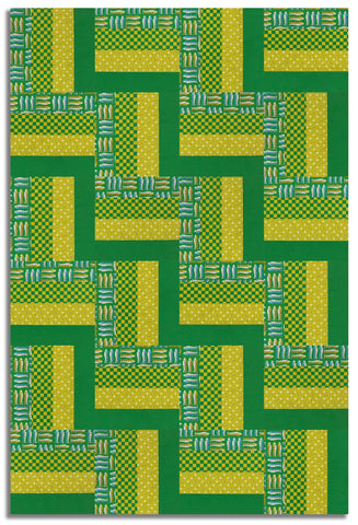 Matt's Moda Pre-cut 24 Block Rail Fence Quilt Kit - 1 800 Calico - Verdant