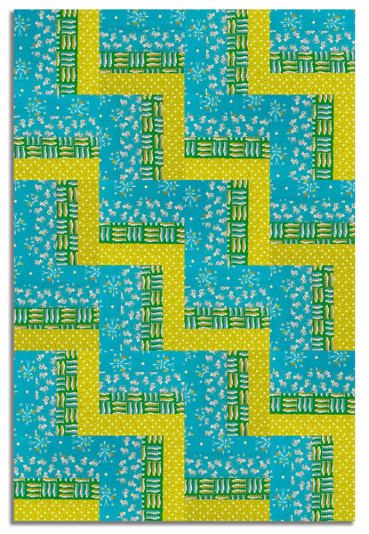 Matt's Moda Pre-cut 24 Block Rail Fence Quilt Kit - 1 800 Calico - Wave