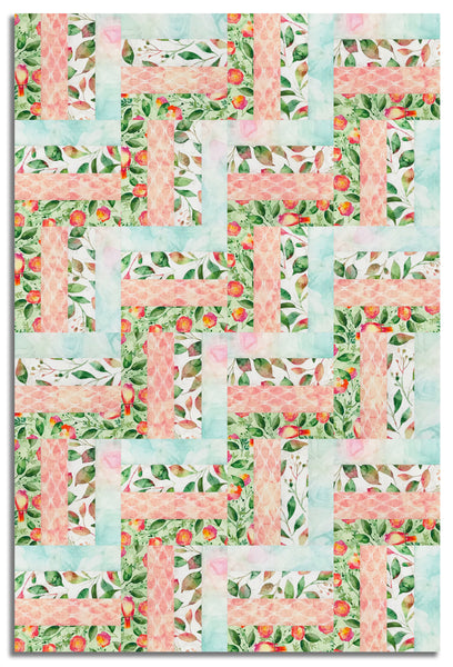 Northcott Stonehenge Pre-Cut 24 Block Rail Fence Quilt Kit - Veranda - Green