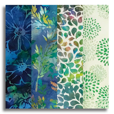 Hoffman Batik Pre-Cut 24 Block Rail Fence Quilt Kit - Electric Slide